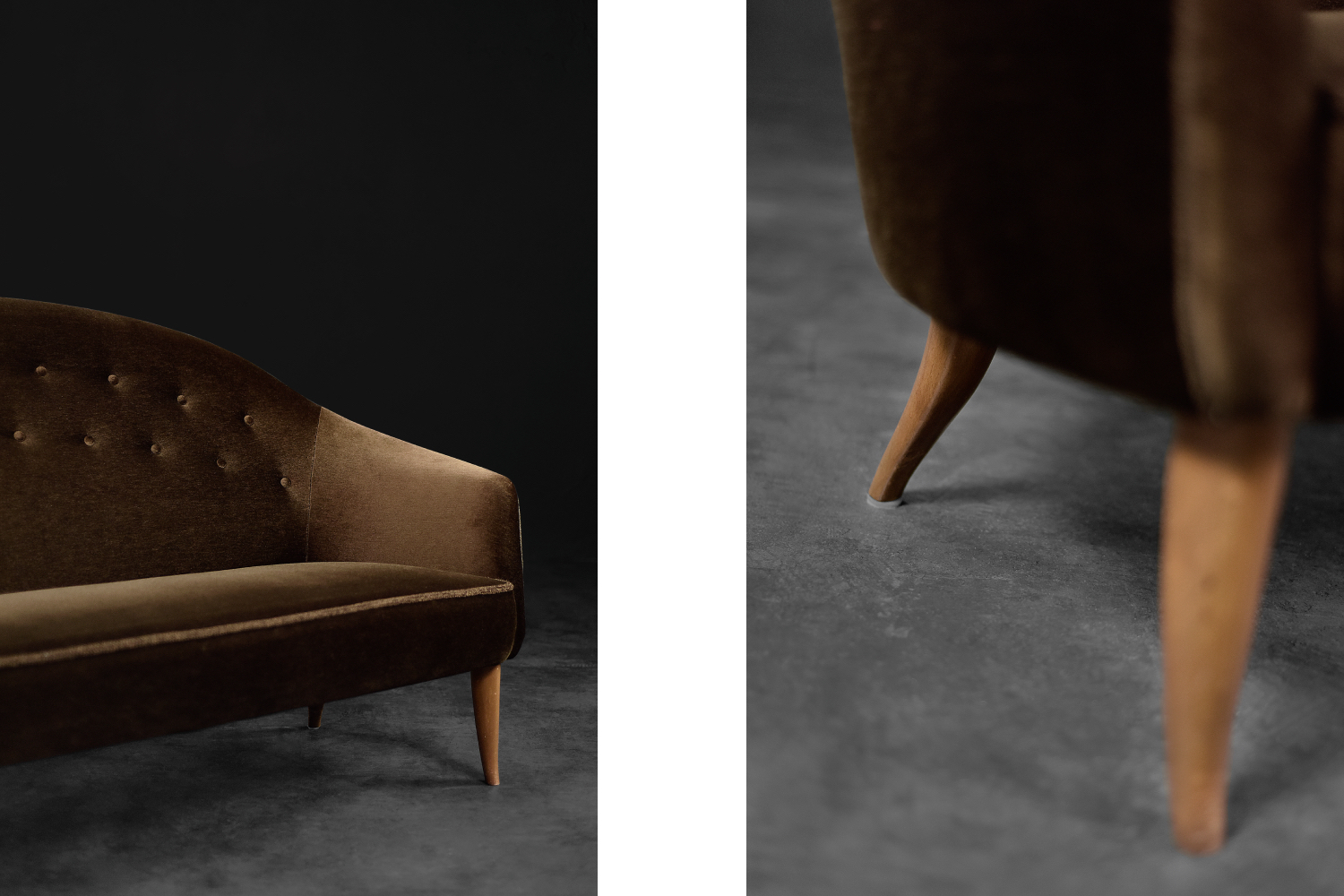 Sofa skandynawska Paradiset, proj. Kerstin Hörlin-Holmquist, Nordiska Kompaniet, Szwecja, lata 50