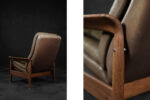 Fotel skórzany z odchylanym oparciem, Dania, lata 60