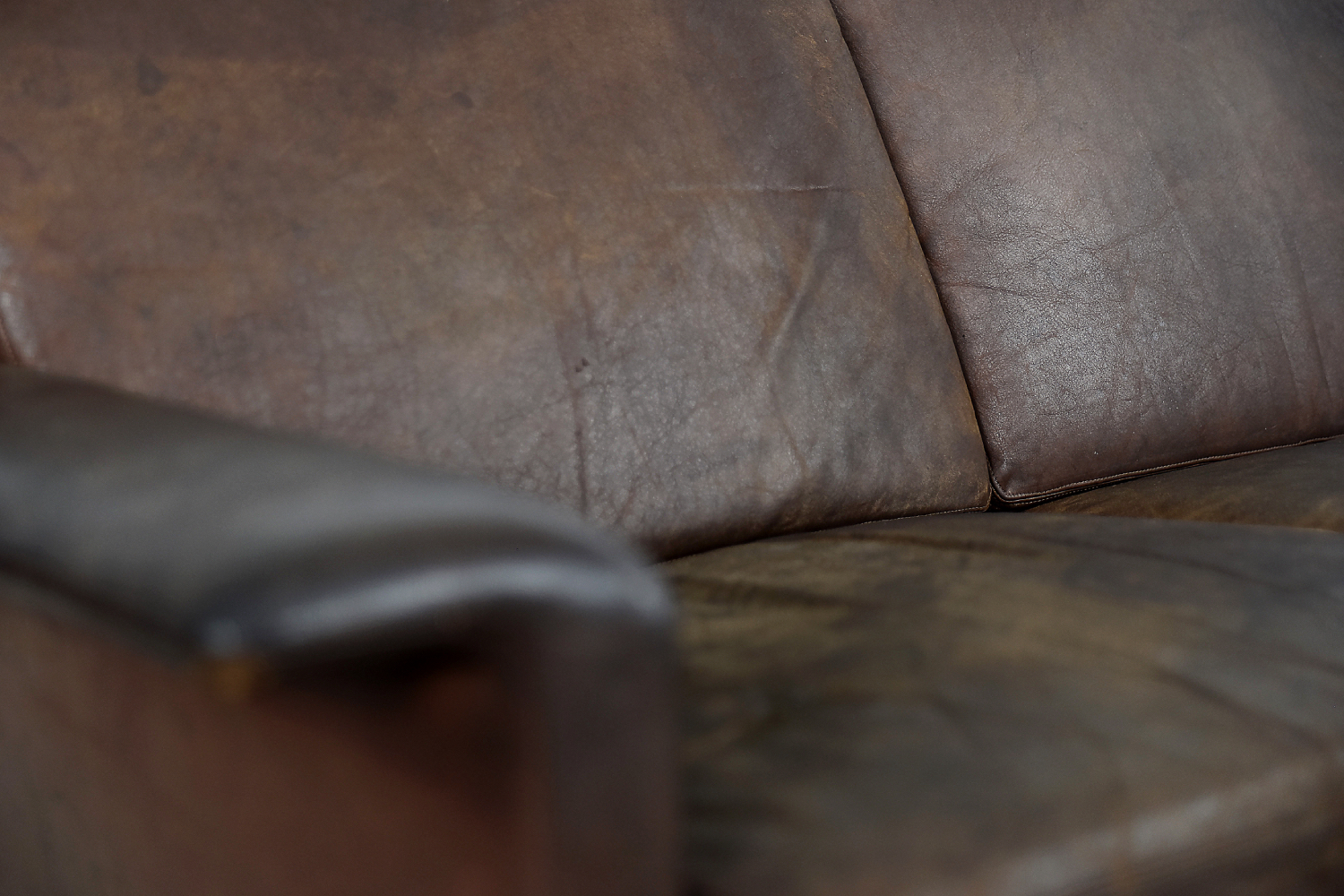 Sofa skórzana 2-osobowa model 3330, proj. Arne Vodder, Fritz Hansen, Dania, lata 60