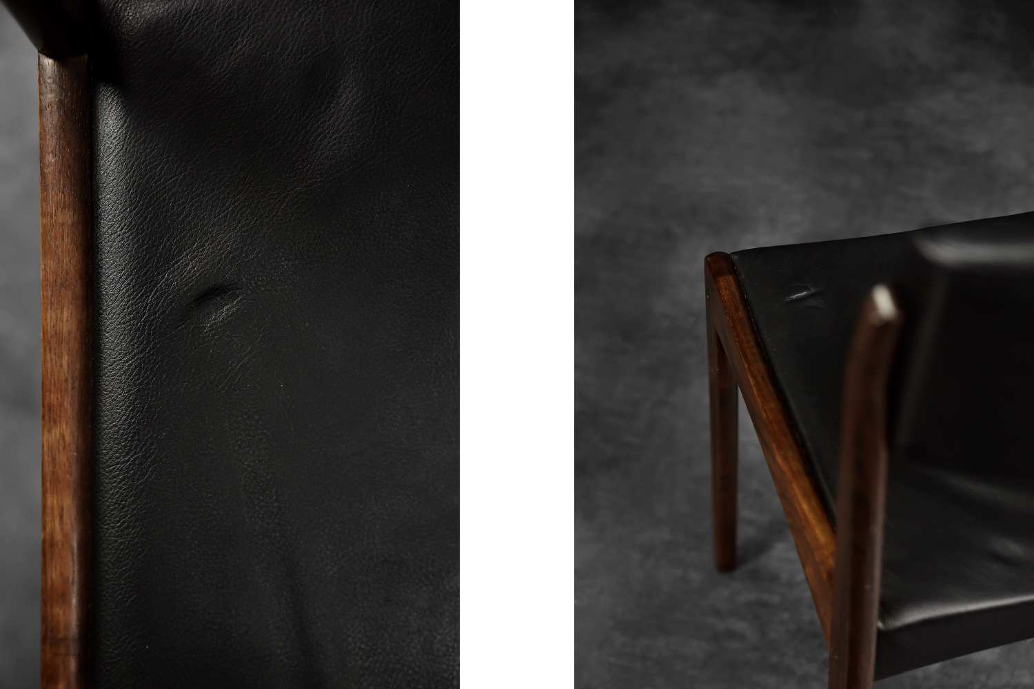 Zestaw 3 krzeseł palisandrowych, proj. H.W. Klein, Bramin, Dania, lata 60