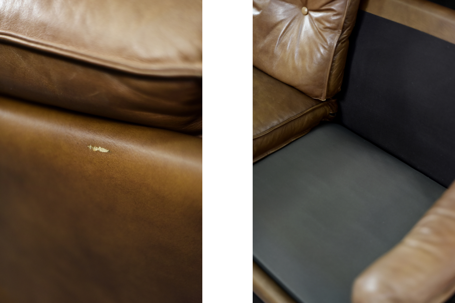 Sofa skórzana 3-osobowa, Dania, lata 60