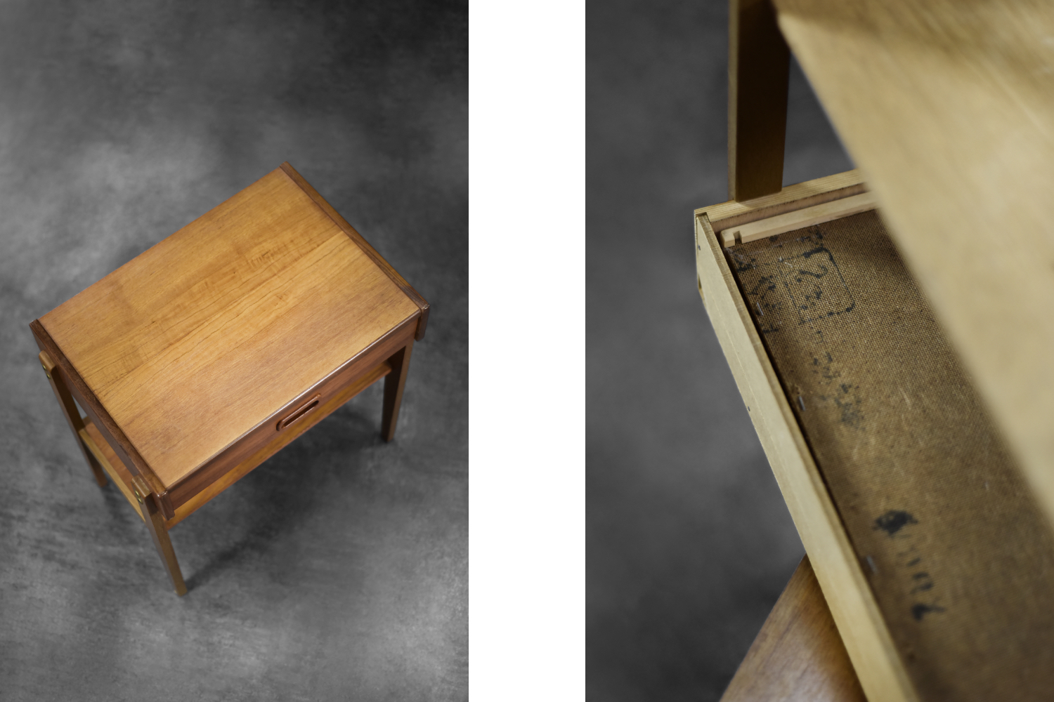 Para tekowych stolików nocnych, Szwecja, lata 60