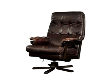 Fotel skórzany gabinetowy, Dania, lata 70