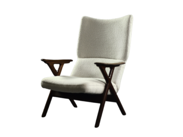 Fotel z wysokim oparciem, Norwegia, lata 60