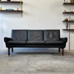 Sofa skórzana 3-osobowa vintage, Dania, lata 60/70