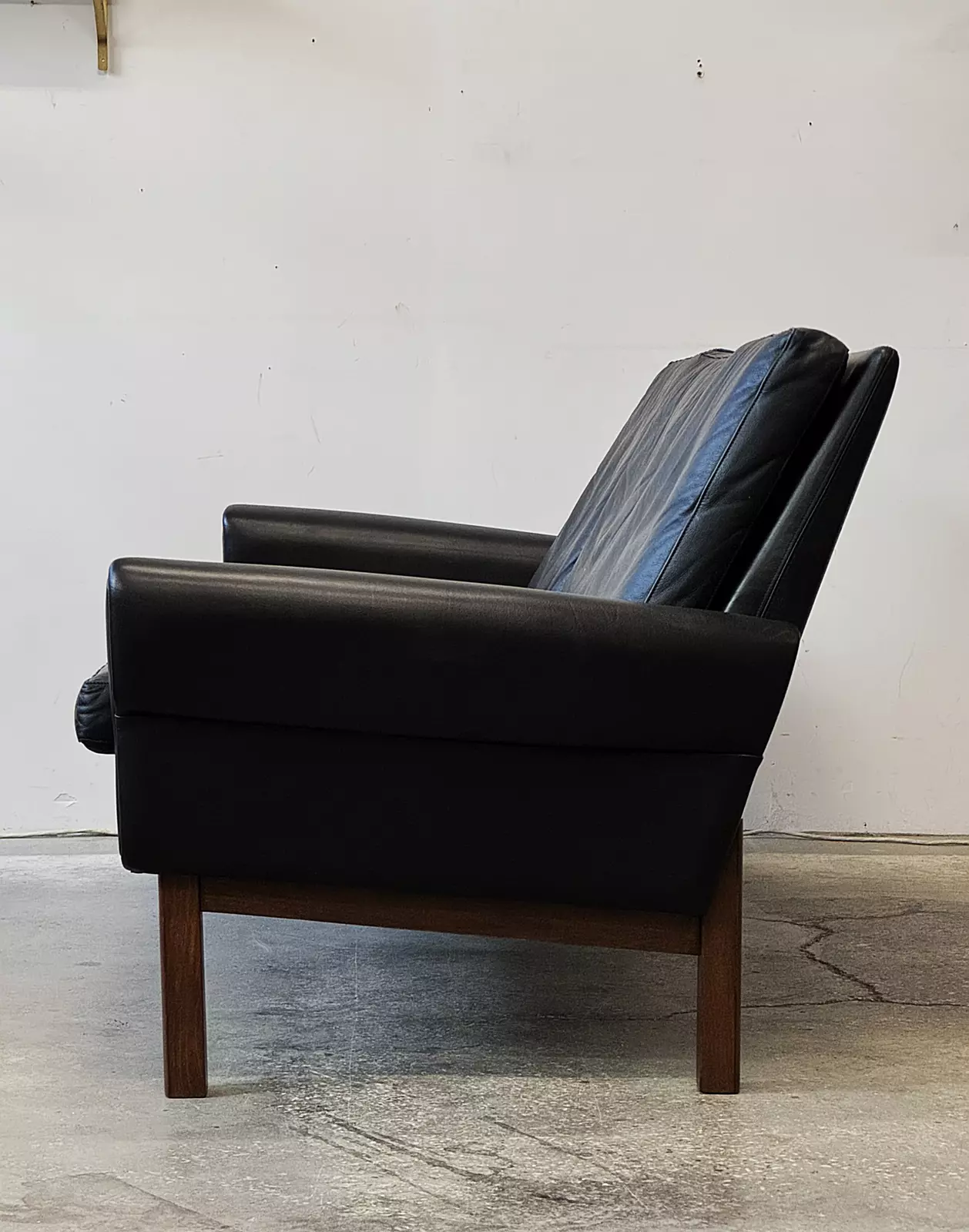Sofa skórzana 3-osobowa vintage, Dania, lata 60/70