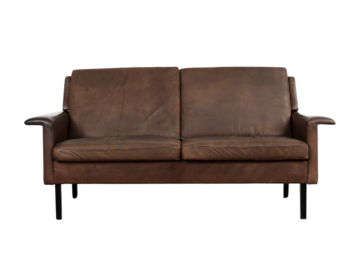 Sofa skórzana 2-osobowa model 3330, proj. Arne Vodder, Fritz Hansen, Dania, lata 60