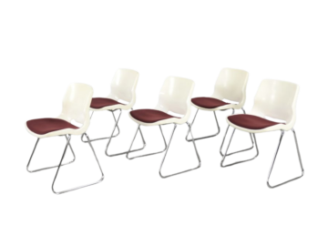 Zestaw 5 krzeseł plastikowych, proj. Svante Schöblom, Overman, Szwecja, lata 70