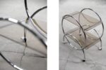 Chromowany barek ze szklanymi blatami, IKEA, Szwecja, lata 70