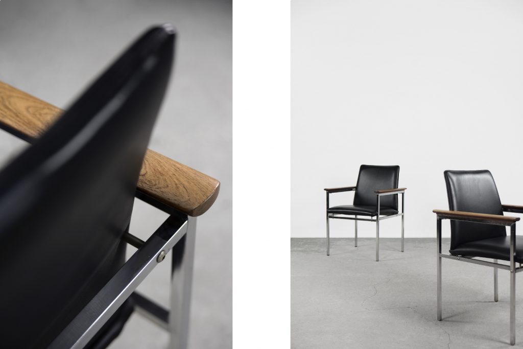 Para foteli proj. Sigvard Bernadotte, France & Søn, Dania, lata 60