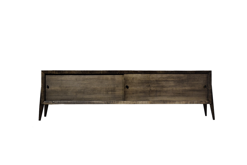 Sideboard z metalowymi uchwytami, jesion, Skandynawia, lata 60