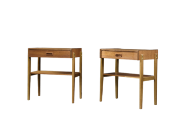 Para tekowych stolików nocnych, Szwecja, lata 60