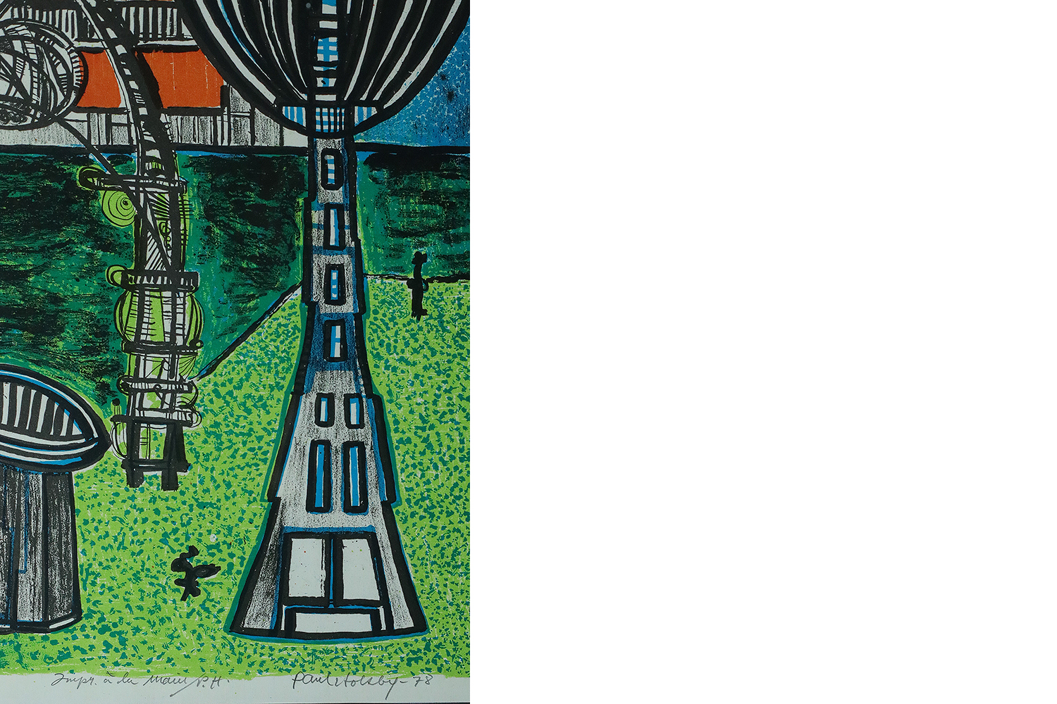 Litografia kolorowa, Paul Holsby, House of Science, 1978