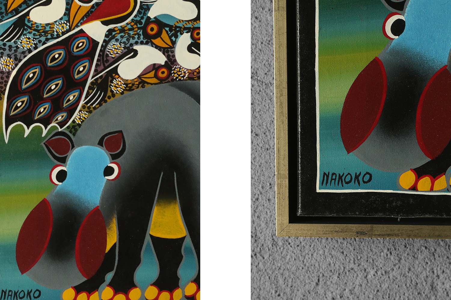 Obraz olejny na płótnie, Saidi Nakoko, Tingatinga, Tanzania, lata 70