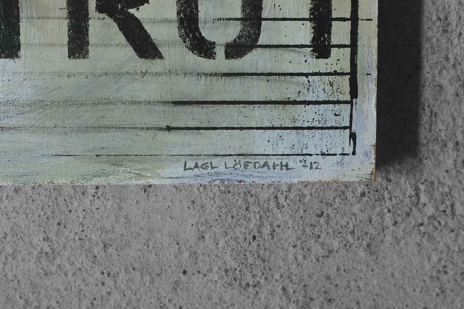 Obraz olejny na desce, Lage Löfdahl, STRUT, lata 80