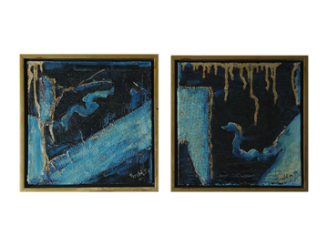 Dyptyk olejny na płótnie, Roald Ditmer, Kompozycja abstrakcyjna