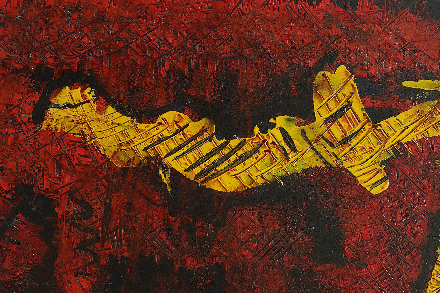 Obraz olejny na płótnie, Roald Ditmer, Kompozycja abstrakcyjna, 1999