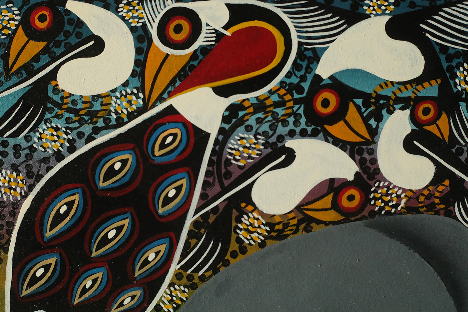 Obraz olejny na płótnie, Saidi Nakoko, Tingatinga, Tanzania, lata 70