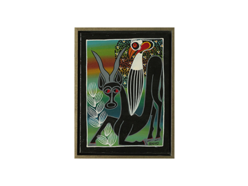 Obraz olejny na płótnie, Saidi Nakoko,Tingatinga, Tanzania, lata 70