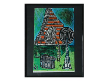 Litografia kolorowa, Paul Holsby, House of Science, 1978