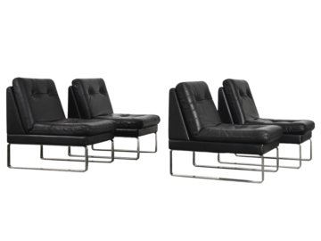Sofa modułowa / Komplet 4 skórzanych foteli Klöber, Niemcy, lata 80
