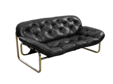 Skórzana sofa, proj. John-Bertil Häggström, Swed-Form, Szwecja, lata 70