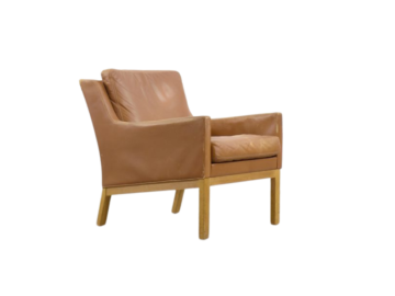 Modernistyczny fotel skórzany, proj. Karl-Erik Ekselius, JOC Vetlanda, Szwecja, lata 60