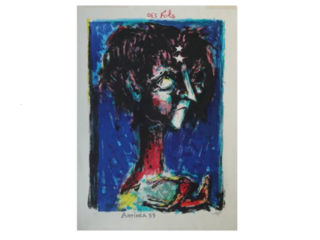 Kolorowa litografia na papierze Arches, Bernard Lorjou, Des Fols, Antinea, 1959