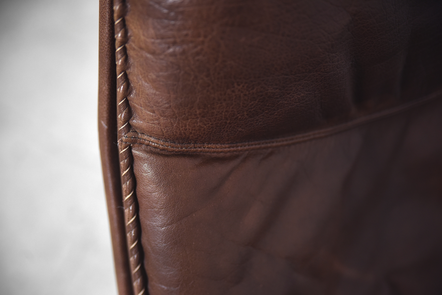 Skórzany fotel z podnóżkiem Berg, Dania, lata 70