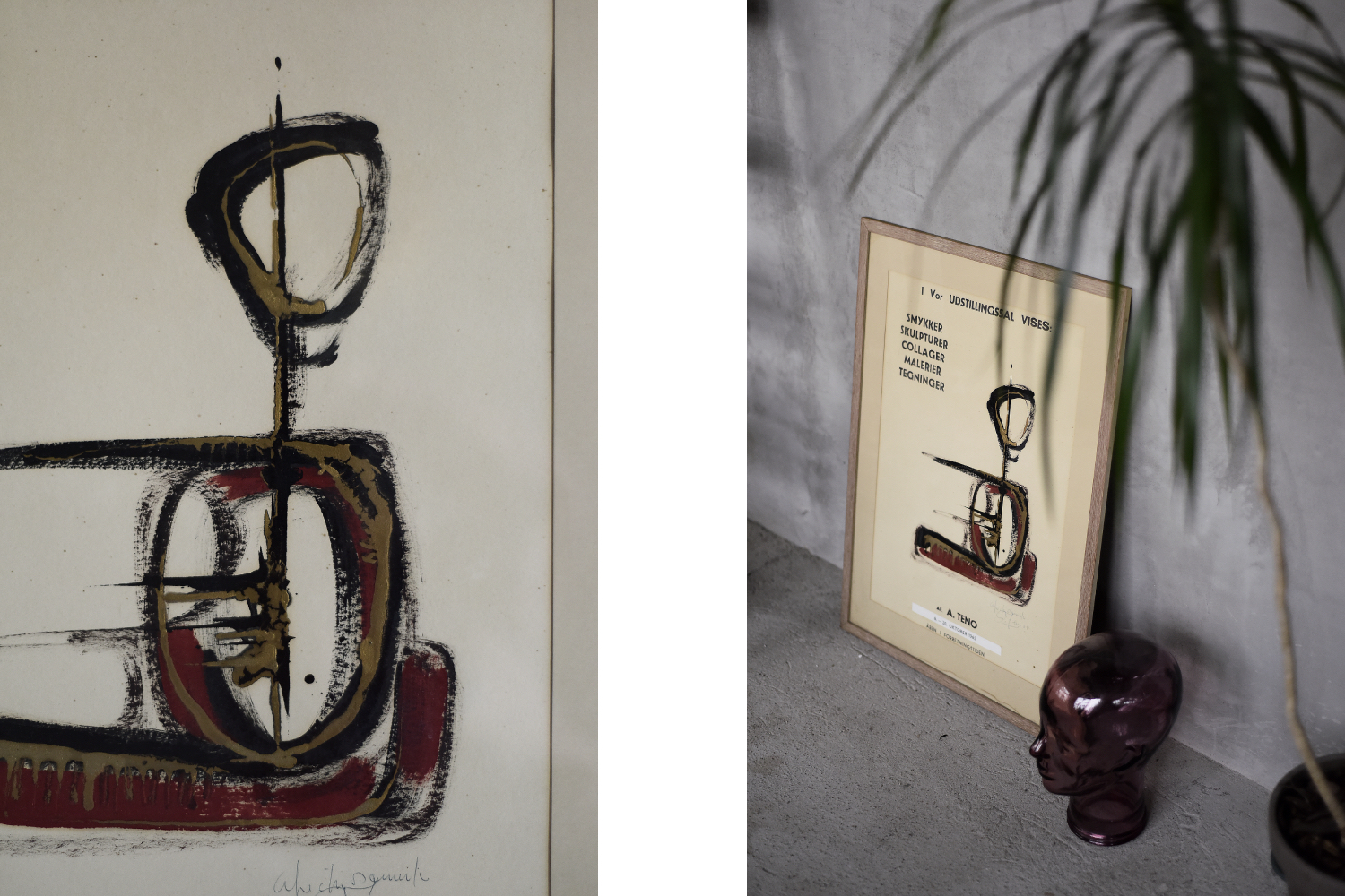 Plakat z wystawy twórczości Aurelio Teno, Dania, 1965