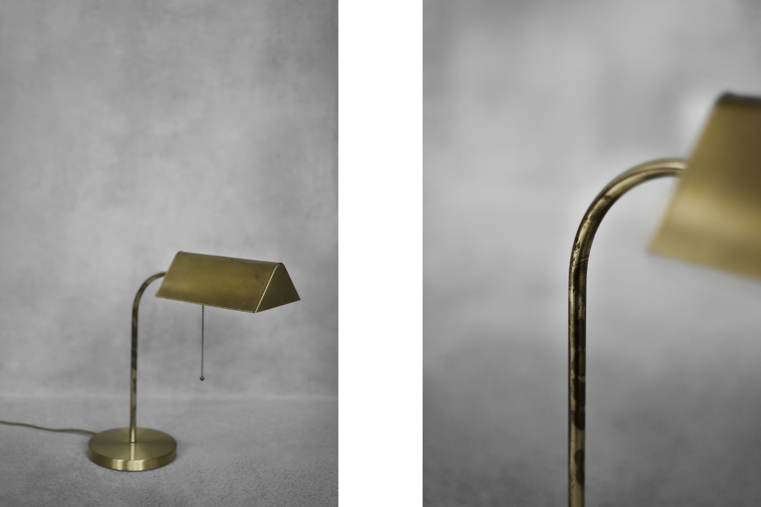 Mosiężna lampa biurkowa z łańcuszkiem, Karstadt AG, Niemcy, lata 70