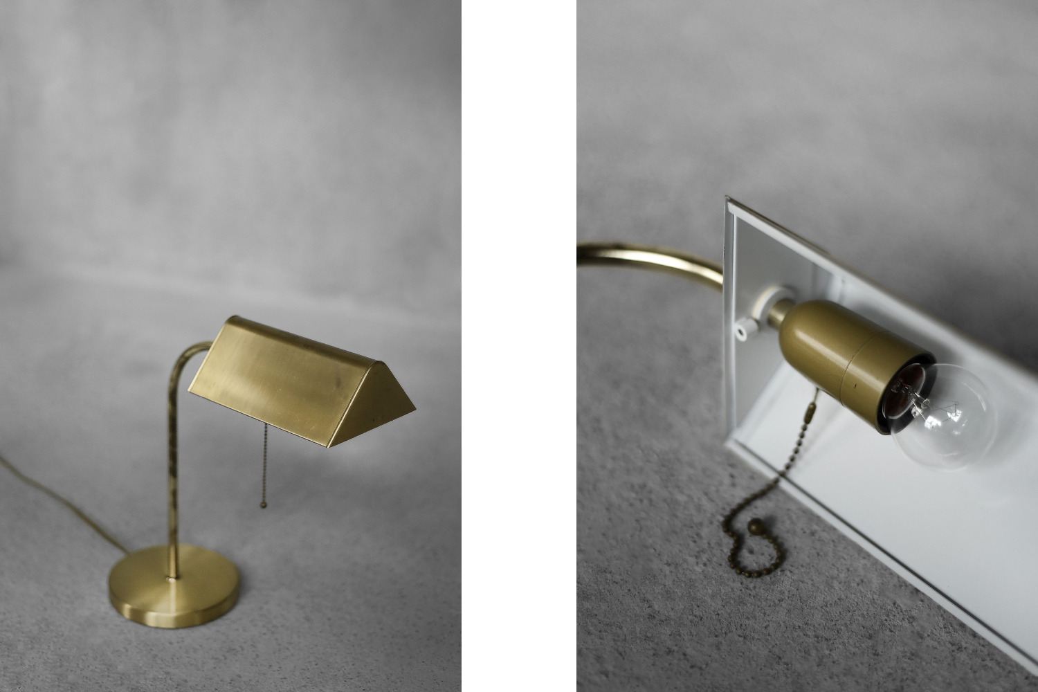 Mosiężna lampa biurkowa z łańcuszkiem, Karstadt AG, Niemcy, lata 70