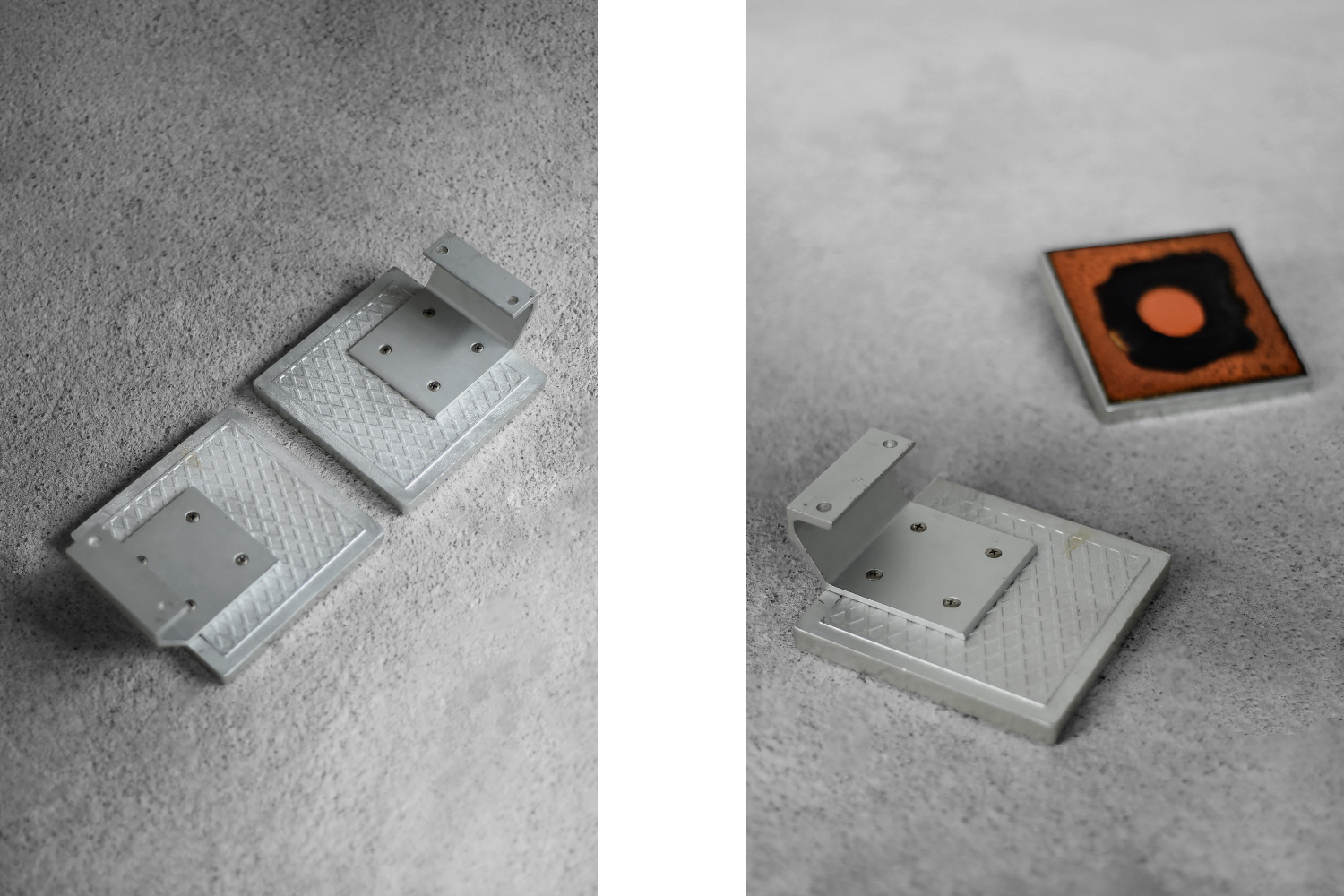 Para brutalistycznych uchwytów do drzwi, proj. Juliette Belarti, Belgia, lata 60