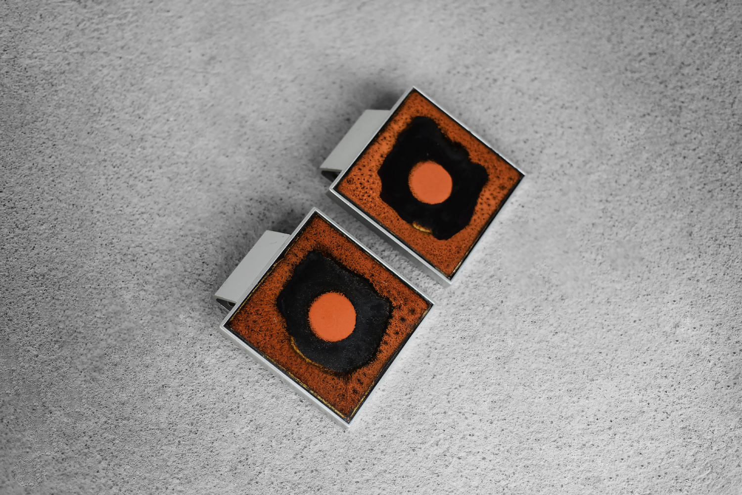 Para brutalistycznych uchwytów do drzwi, proj. Juliette Belarti, Belgia, lata 60