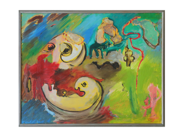 Obraz olejny na płótnie, Lennart Lilja, lata 50