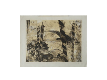 Litografia na papierze BFK Rives, René Genis, lata 70