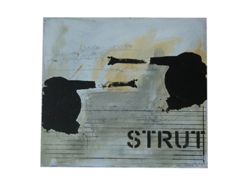 Obraz olejny na desce, Lage Löfdahl, STRUT, lata 80