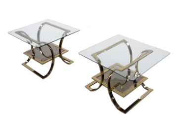 Para szklanych stolików kawowych, Włochy, lata 60