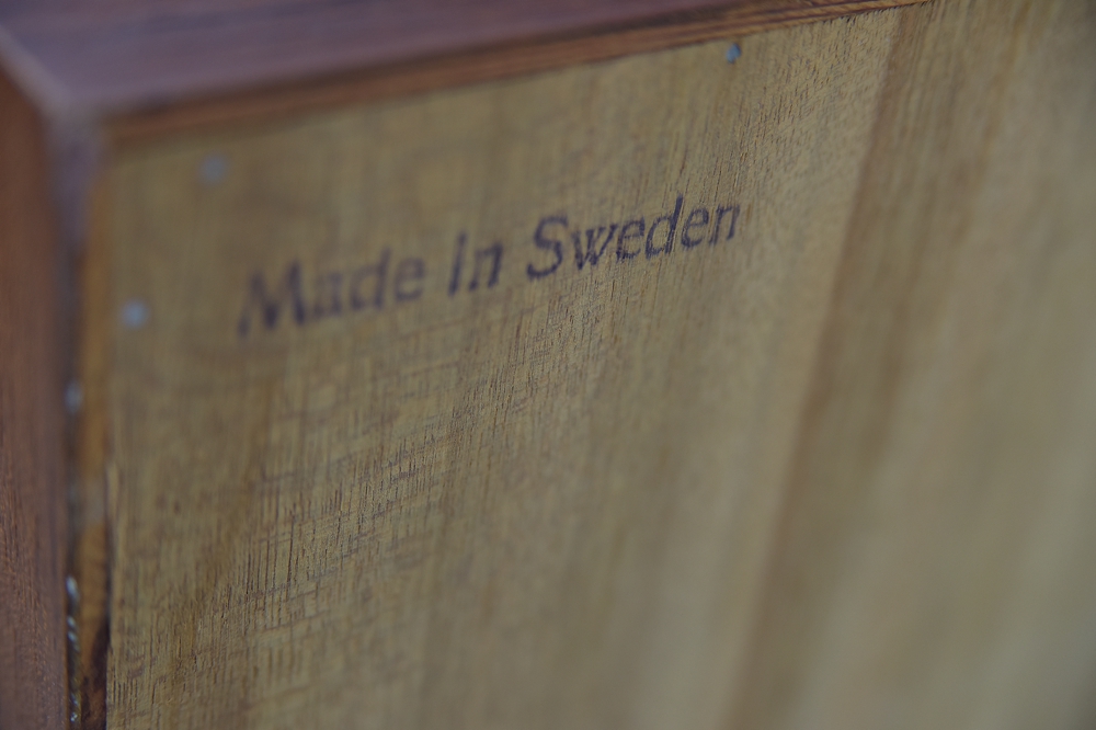 Modernistyczny regał tekowy, Szwecja, lata 60