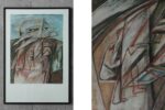 Kolorowa litografia, Man with two heads, Cyr Frimout, lata 90