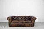 Skórzana sofa Chesterfield, Anglia, lata 20