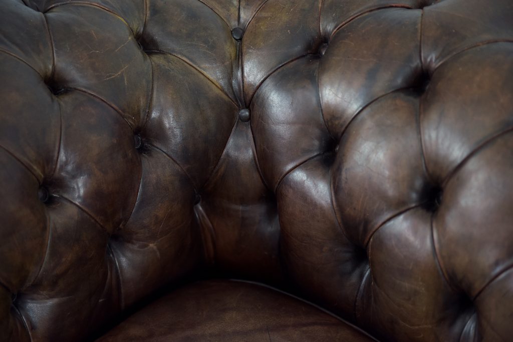 Skórzana sofa Chesterfield, Anglia, lata 20