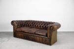 Skórzana sofa Chesterfield, Anglia, lata 20