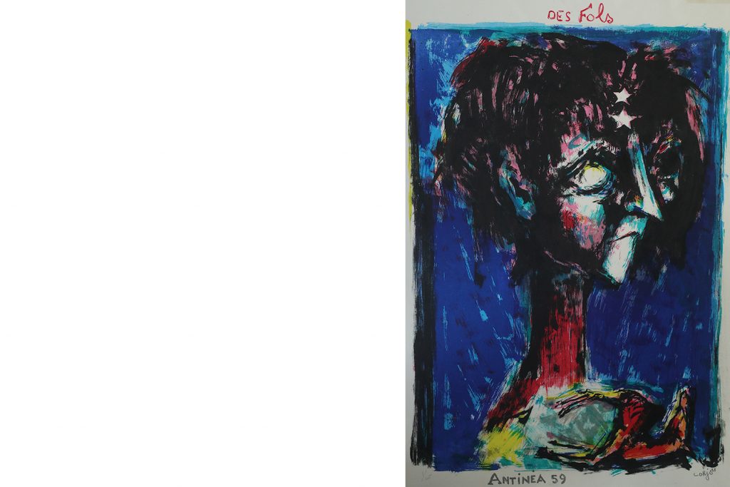 Kolorowa litografia na papierze Arches, Bernard Lorjou, Des Fols, Antinea, 1959