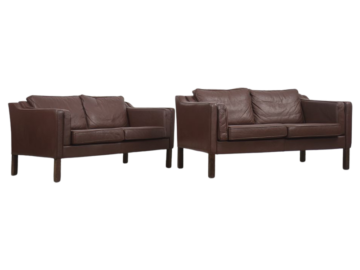 Komplet skórzanych sof, Dania, lata 70