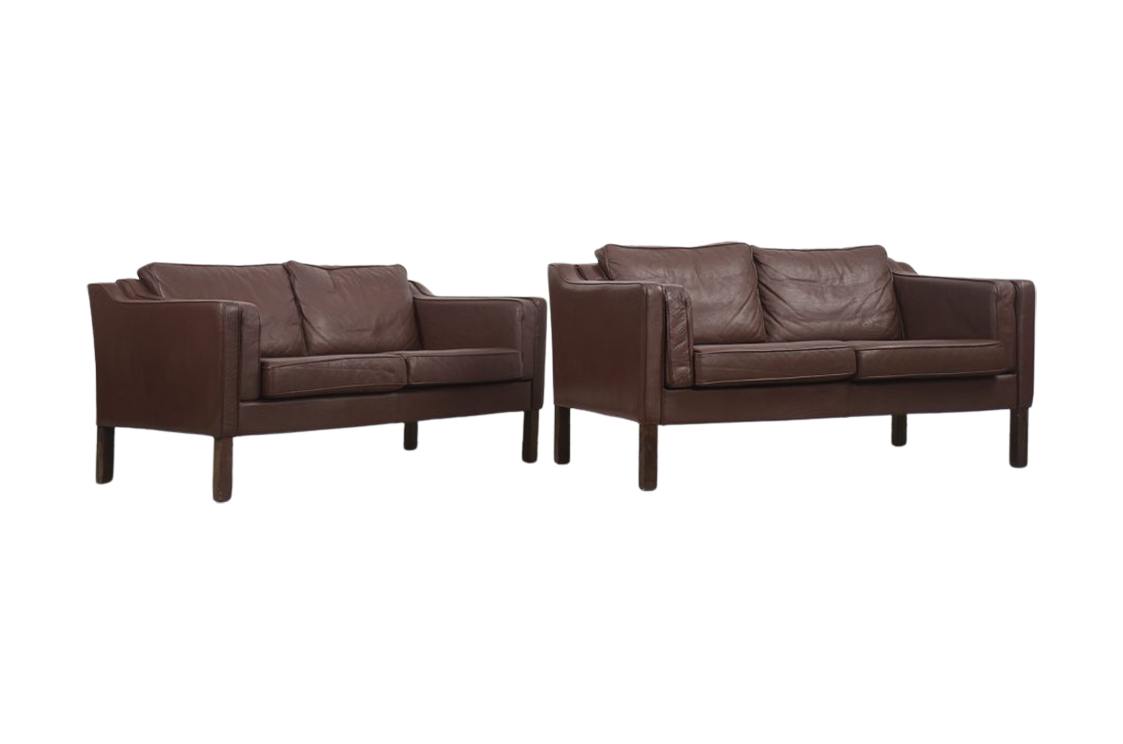 Komplet skórzanych sof, Dania, lata 70