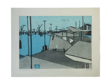 Akwaforta, Otto Eglau, Im Hafen, 1961