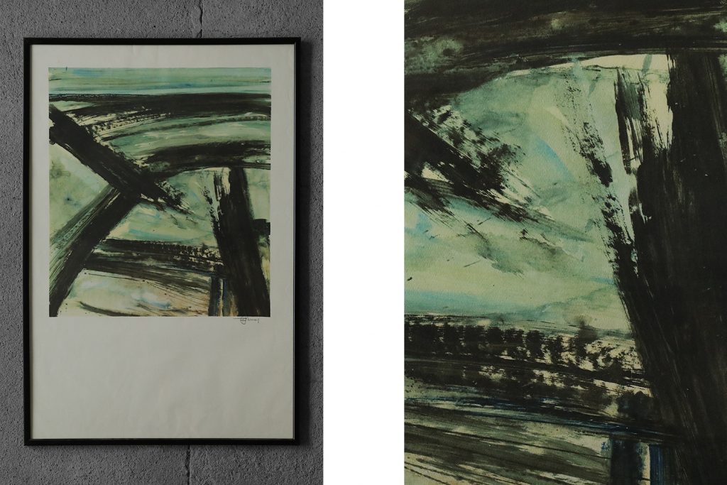 Kolorowa litografia na papierze Simili Japon, Frans Minnaert, lata 90