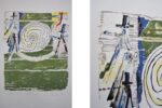 Colour lithograph, composition with figures, Jörgen Fogelqvist, 1977