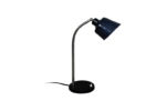Industrialna lampa biurkowa z emaliowanym kloszem, Polska, lata 50